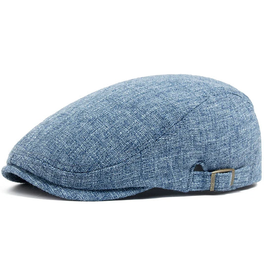 Whistler Men's Linen Driver Flat Cap – Linen & Organic Cotton, Breathable, Adjustable 55–61 cm Fit