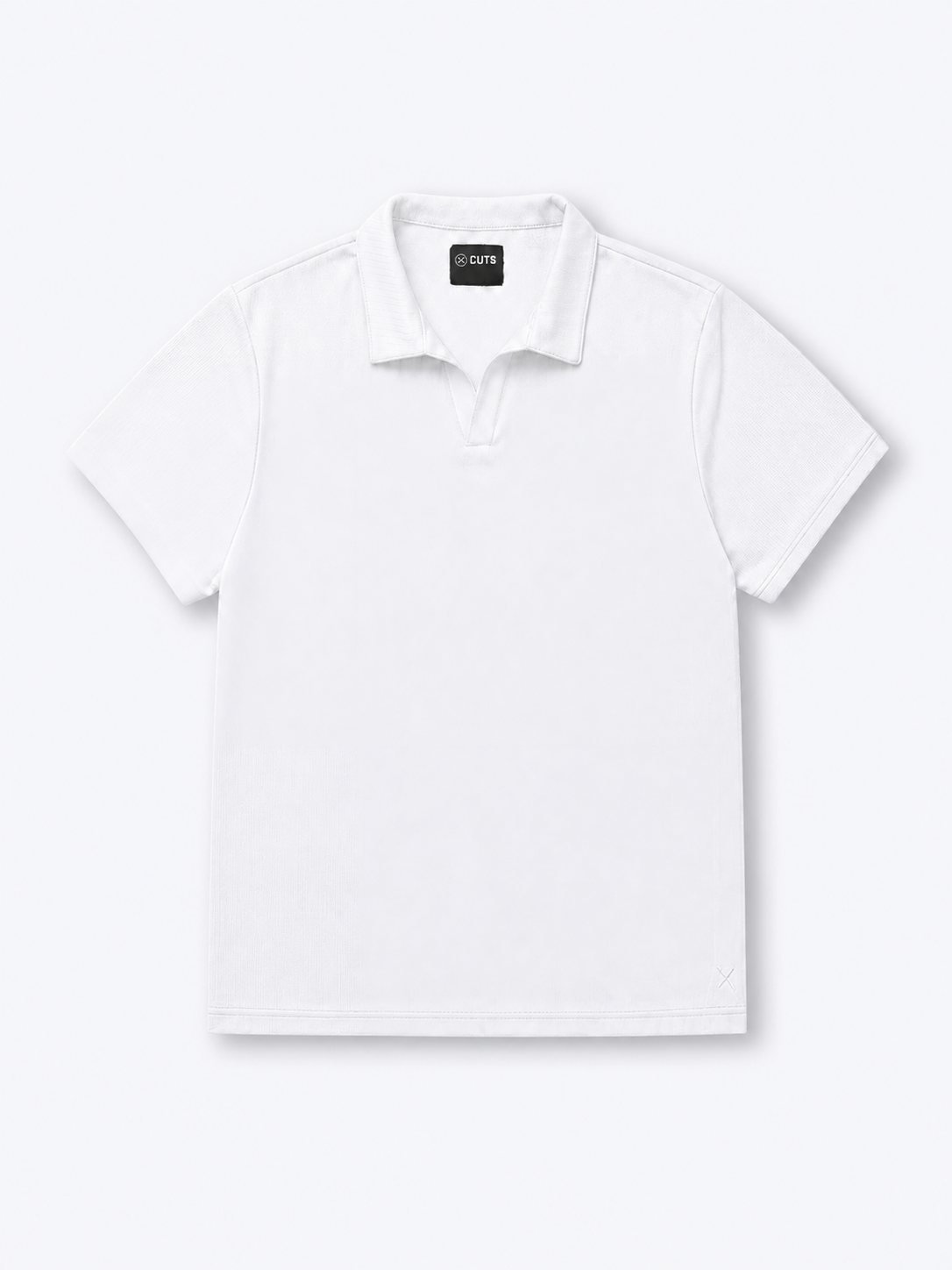 Men's Ribbed Knit Polo in White – view 1