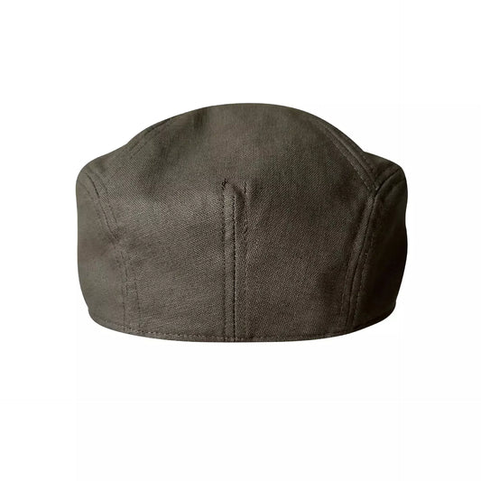Winston Men's Linen Flat Cap – 100% Linen, Plain Design, Three Sizes 56–62 cm | Army Green