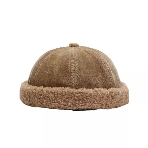 Men's Winter Fur Docker Cap – 100% Cotton, Winter Fur Detail, Adjustable 55–59 cm Fit, Four Colours