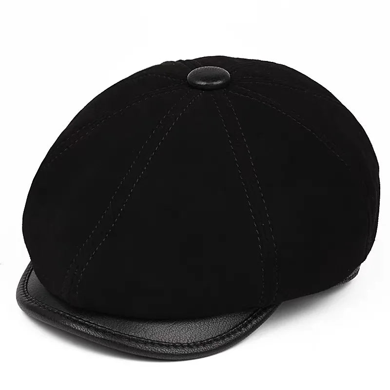 Woolton Men's Genuine Suede Newsboy Cap – view 3