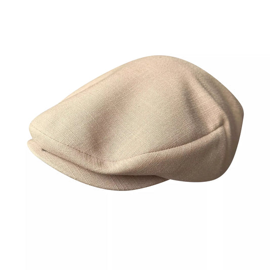 Wright Men's Vintage Linen Flat Cap – 100% Linen, Plain Design, Classic Shape, 55–58 cm Fit