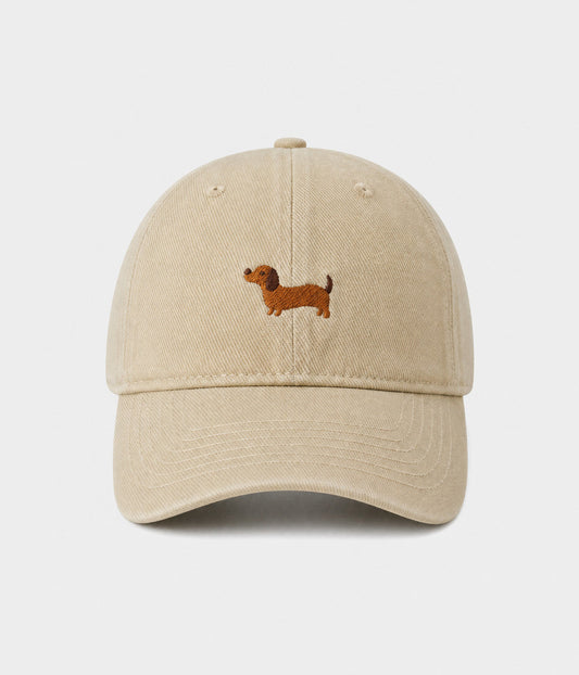 Sausage Dog Men's Embroidered Washed Cotton Baseball Cap – view 1