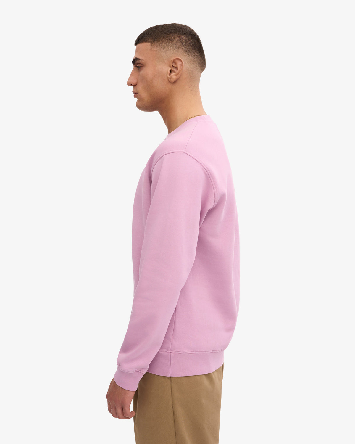 Men's Organic Cotton Crew Neck Sweatshirt in Cherry Blossom – view 3