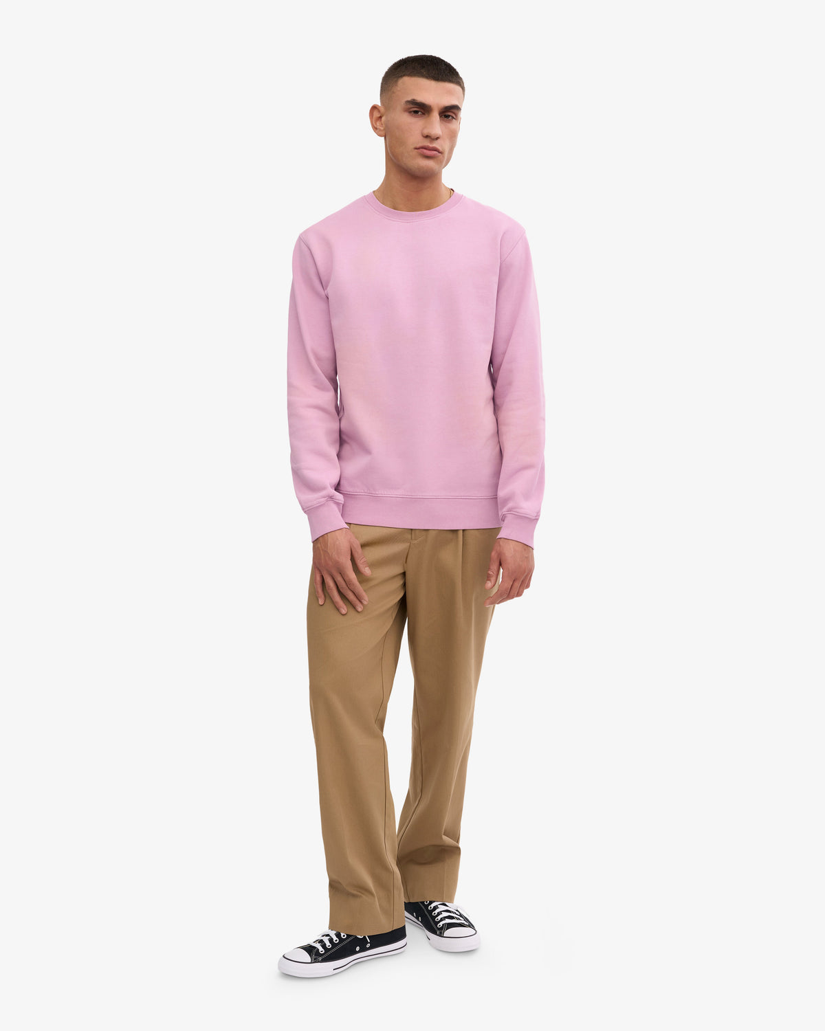 Men's Organic Cotton Crew Neck Sweatshirt in Cherry Blossom – view 5