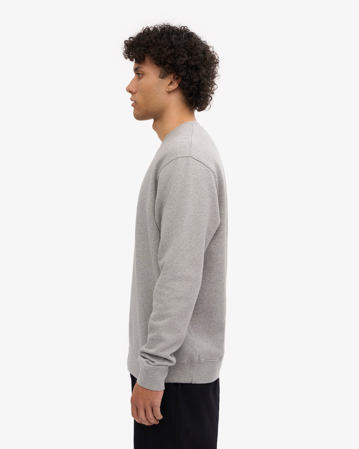 Men's Organic Cotton Crewneck Sweatsuit in Heather Grey – view 3