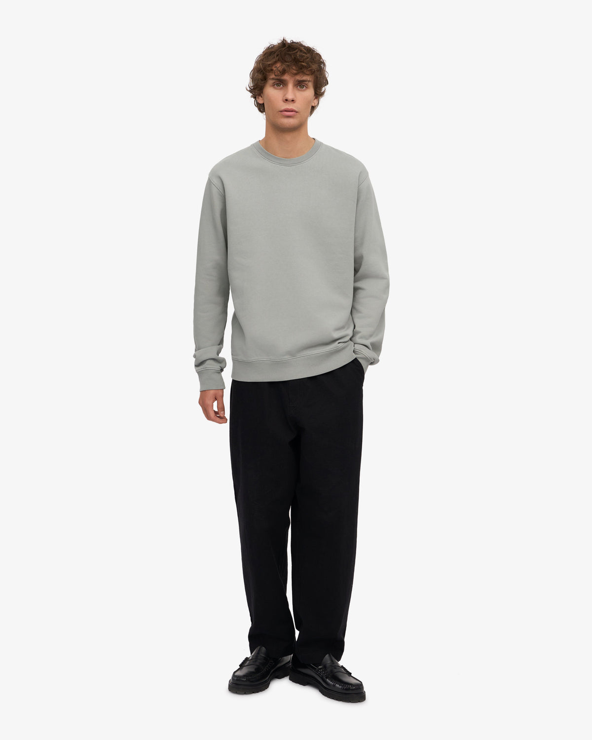 Men's Organic Cotton Crew Neck Sweatshirt in Sapphire Blue – view 5