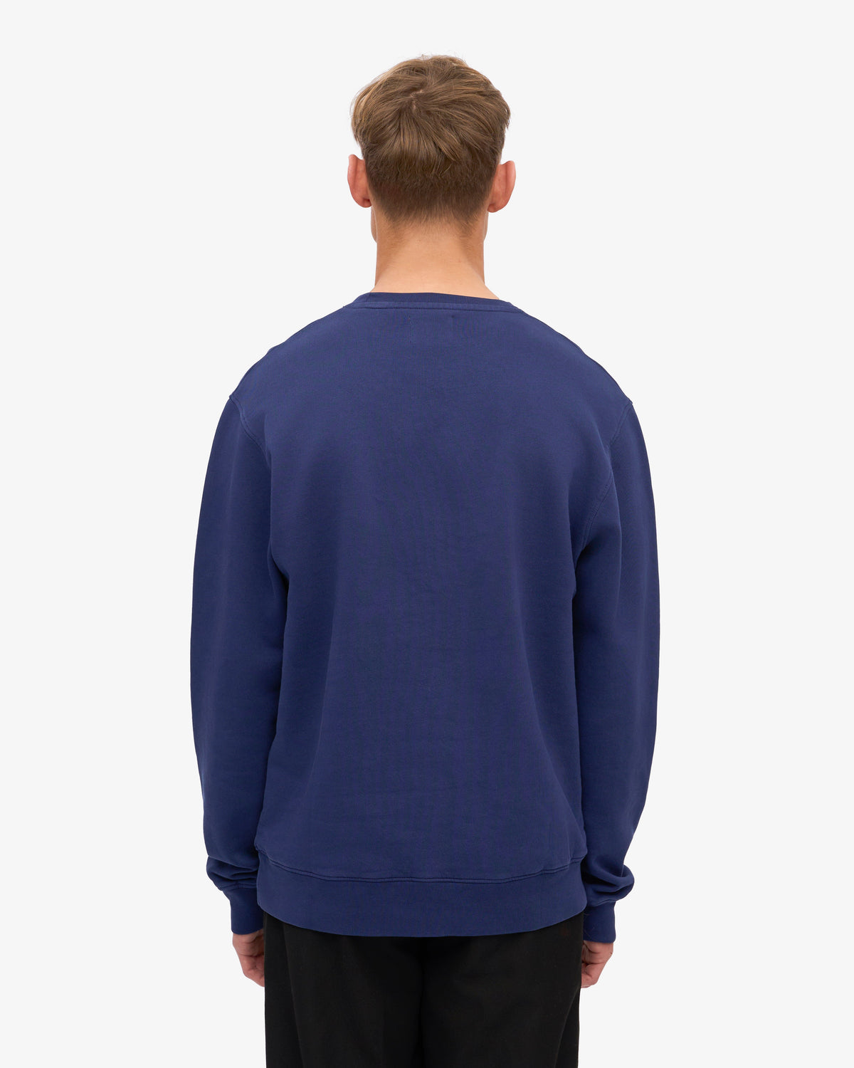 Men's Organic Cotton Crew Neck Sweatshirt in Marine Blue – view 4