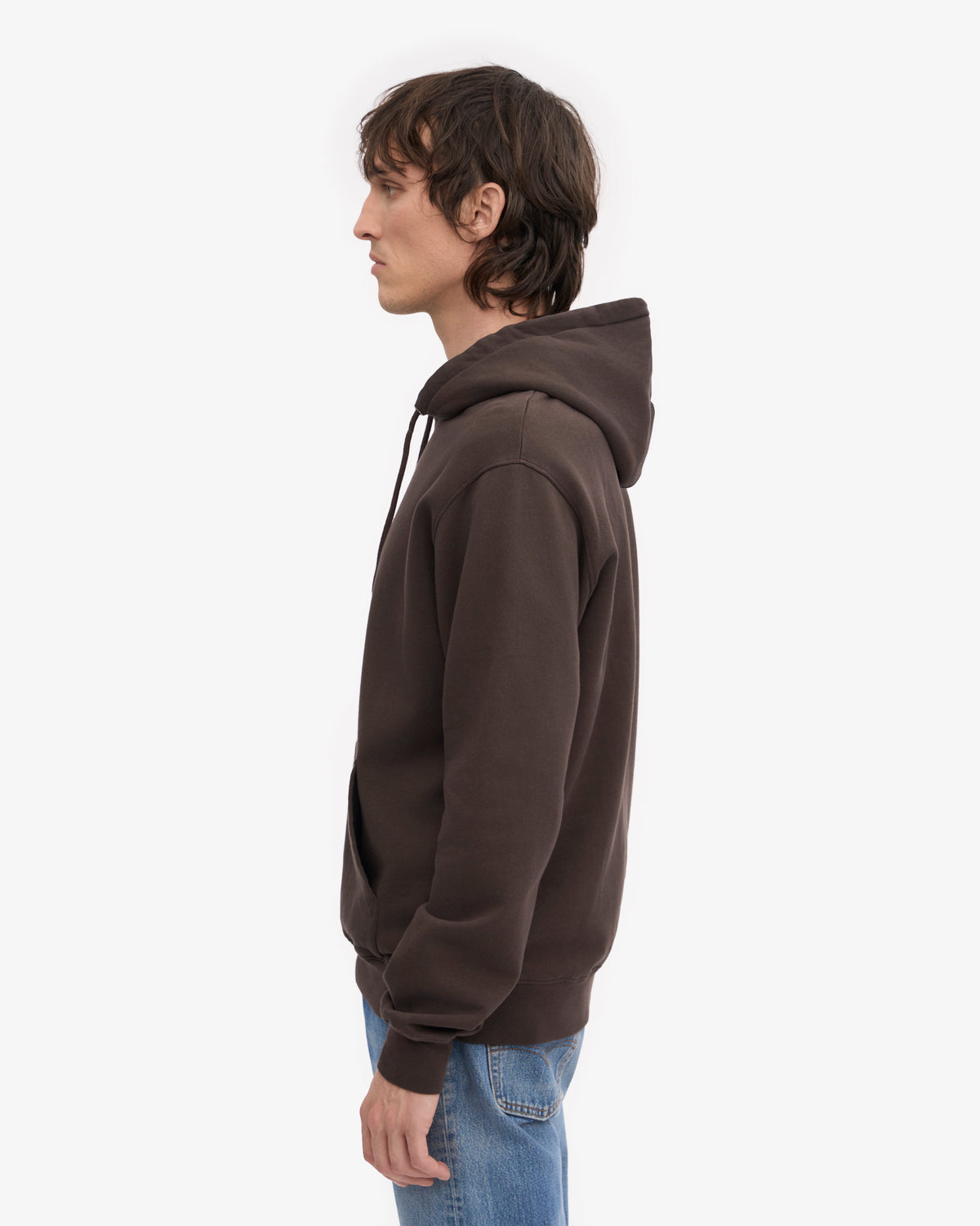 Men's Classic Organic Cotton Hoodie in Coffee Brown – view 3