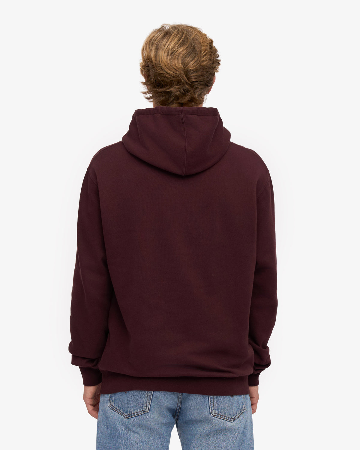 Men's Classic Organic Cotton Hoodie in Oxblood Red – view 4