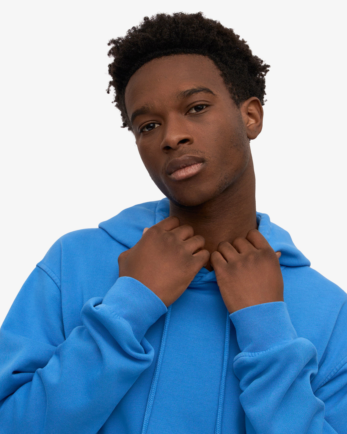 Men's Classic Organic Cotton Hoodie in Pacific Blue – view 6