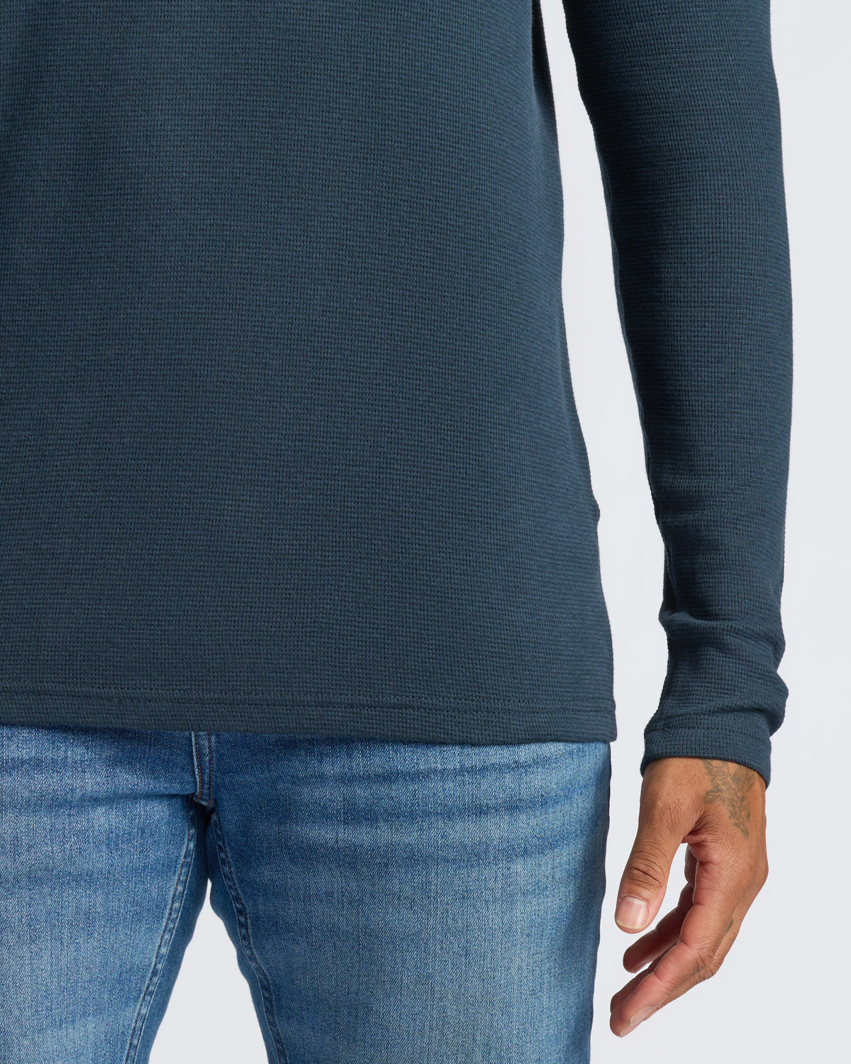 Men's Waffle Knit Long Sleeve Crew T-Shirt 3-Pack in Navy – view 5