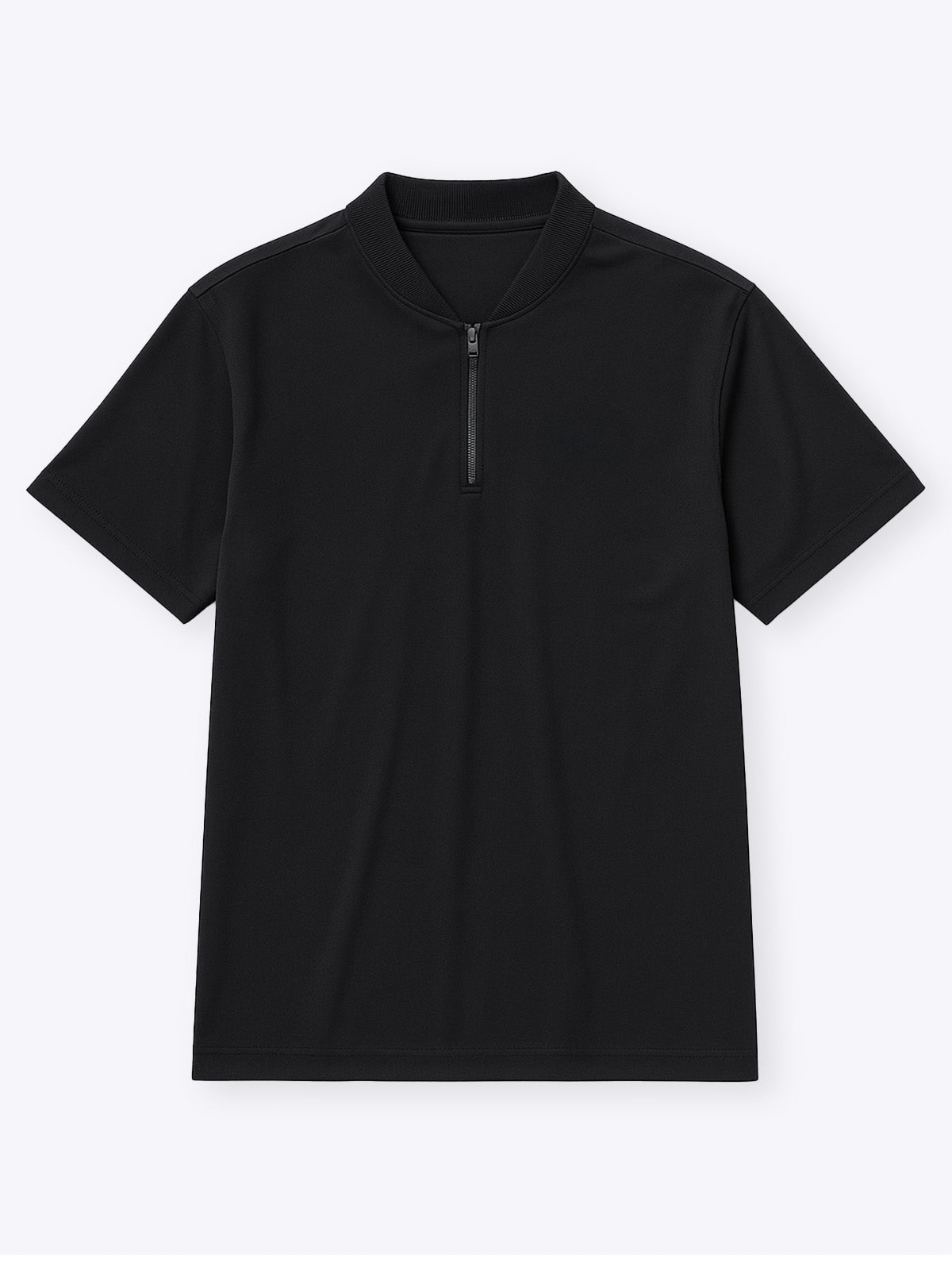 Men's Short Sleeve Golf Quarter Zip in Black – view 1