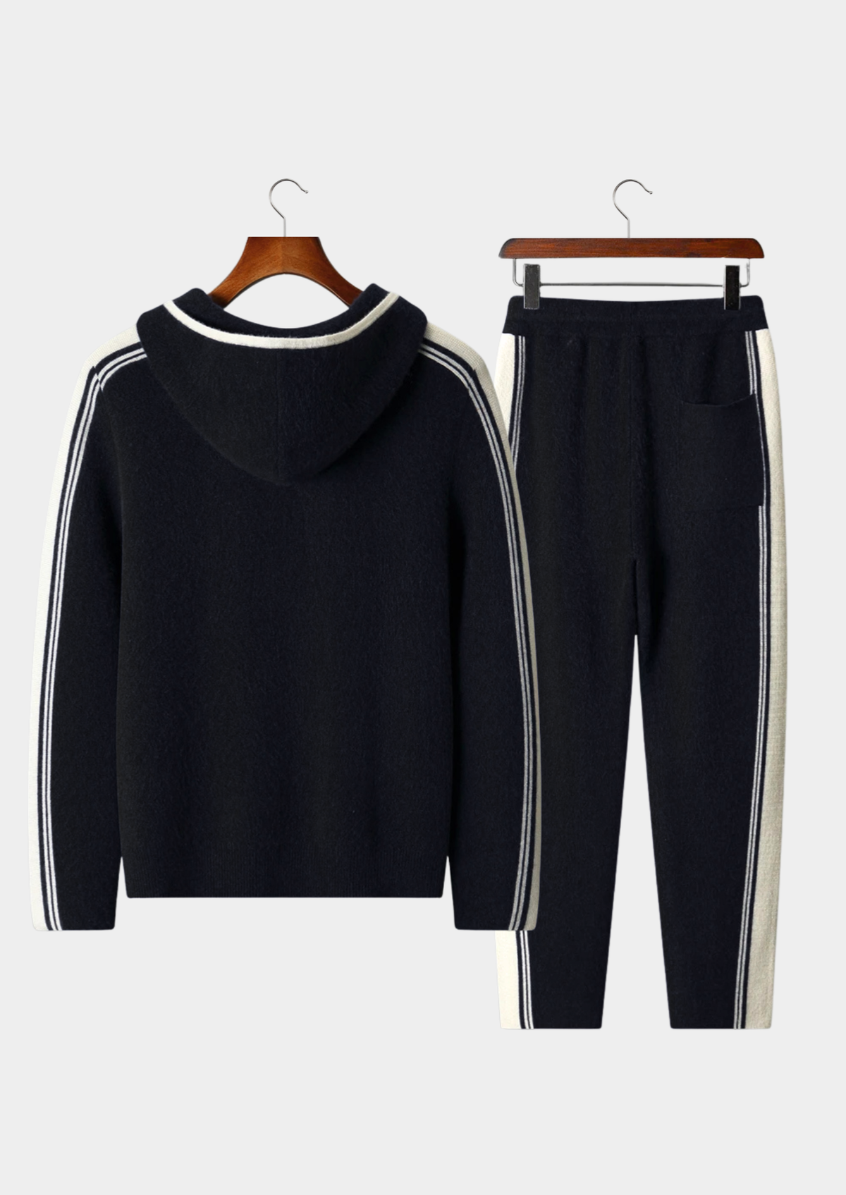 Damien Men's Evening-In Refined Matching Set in Black – view 2