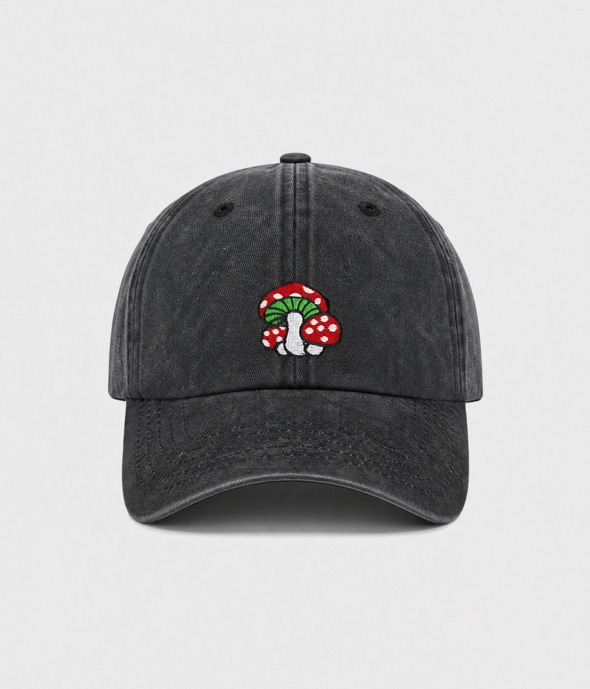Mushroom Men's Embroidered Washed Cotton Baseball Cap – view 1