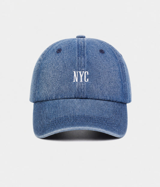 NYC Denim Men's Embroidered Washed Denim Baseball Cap – view 1