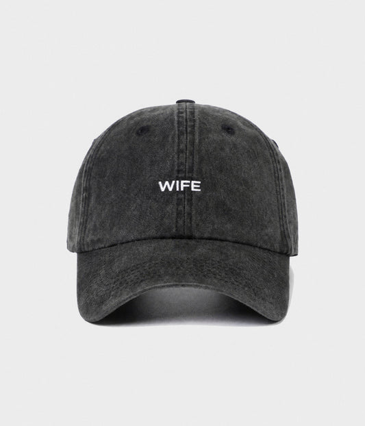Washed Cotton Baseball Cap in Black – view 1