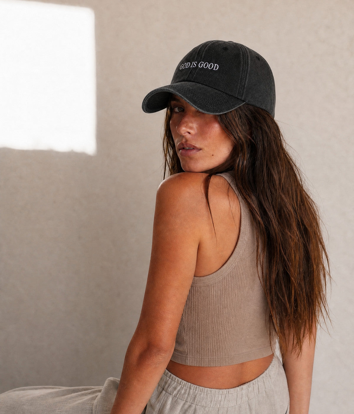 God Is Good Men's Washed Cotton Baseball Cap – view 2