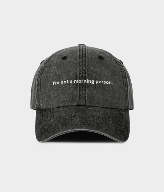 Not a Morning Person Men's Embroidered Washed Cotton Baseball Cap – view 1