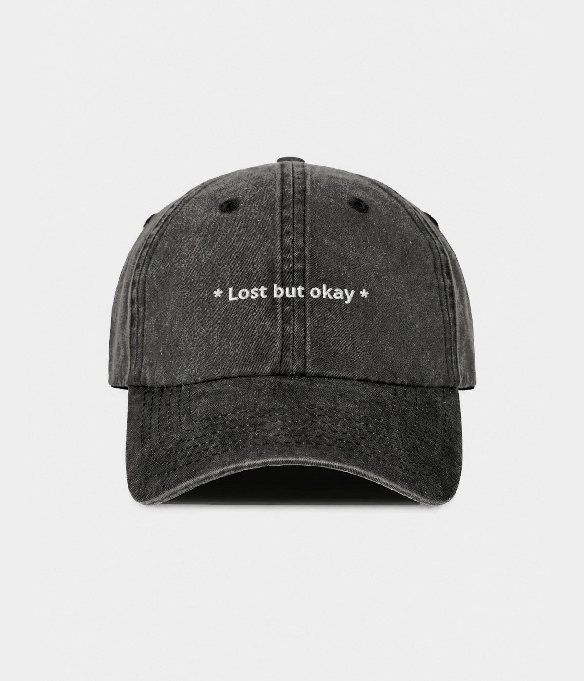 Lost but Okay Men's Washed Cotton Baseball Cap – view 1