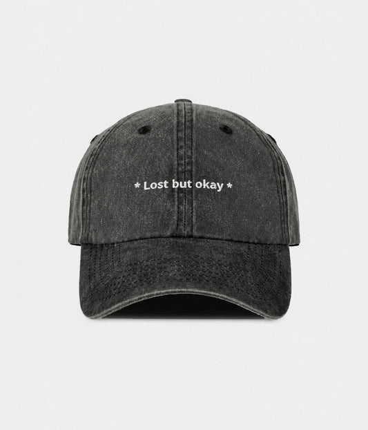 Lost but Okay Men's Washed Cotton Baseball Cap – view 1