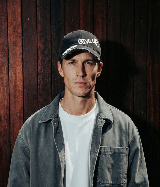 Never Give Up Men's Washed Cotton Baseball Cap – view 2