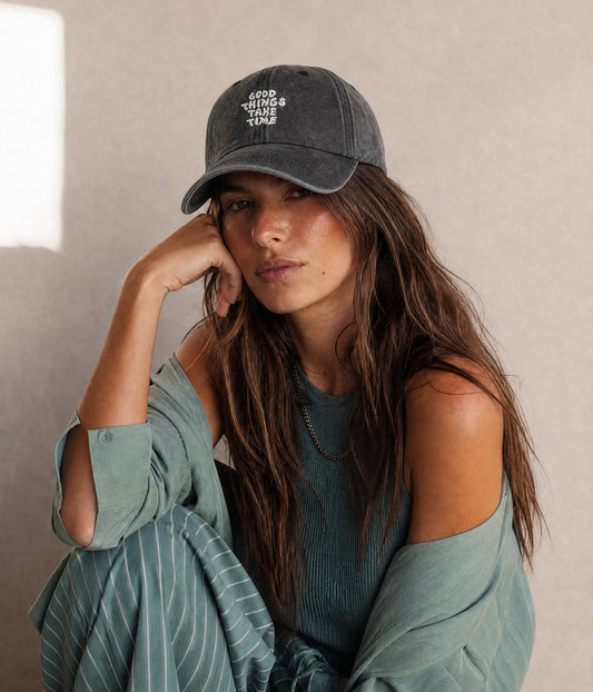 Good Things Take Time Men's Washed Cotton Baseball Cap – view 2