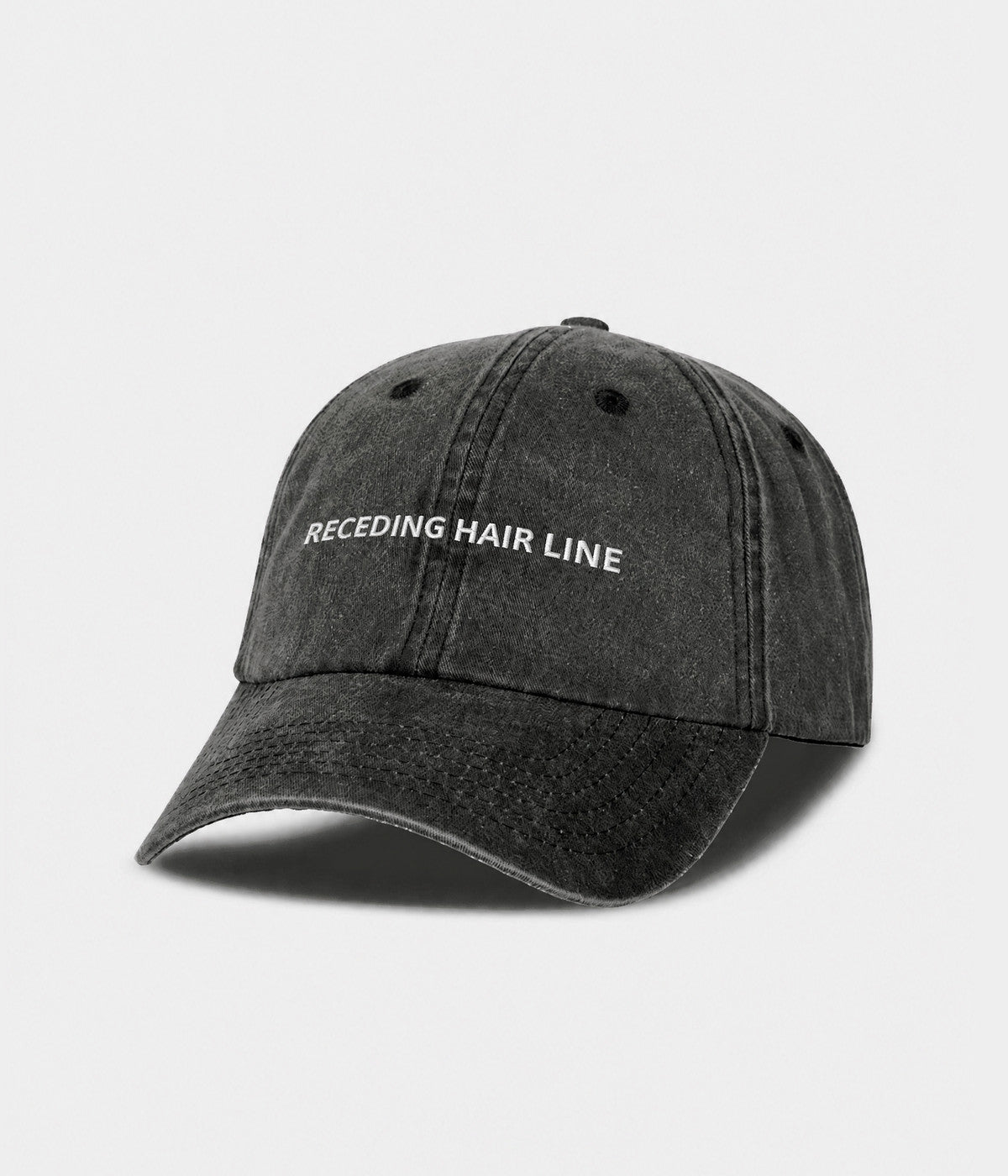 Receding Hair Line Men's Embroidered Washed Cotton Baseball Cap – view 3