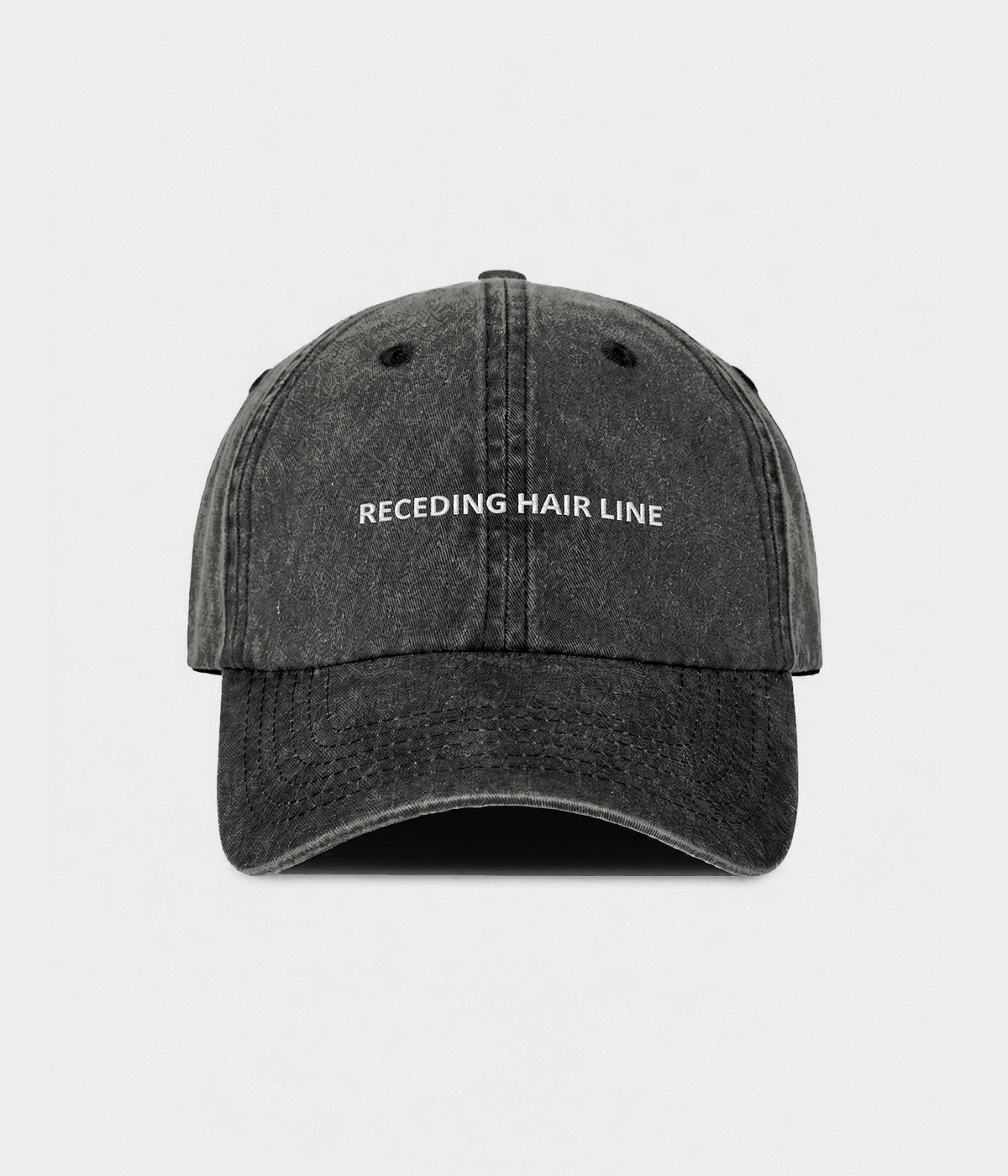 Receding Hair Line Men's Embroidered Washed Cotton Baseball Cap – view 1