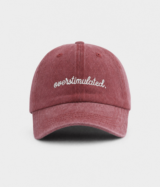 Overstimulated Men's Embroidered Washed Cotton Baseball Cap – view 1