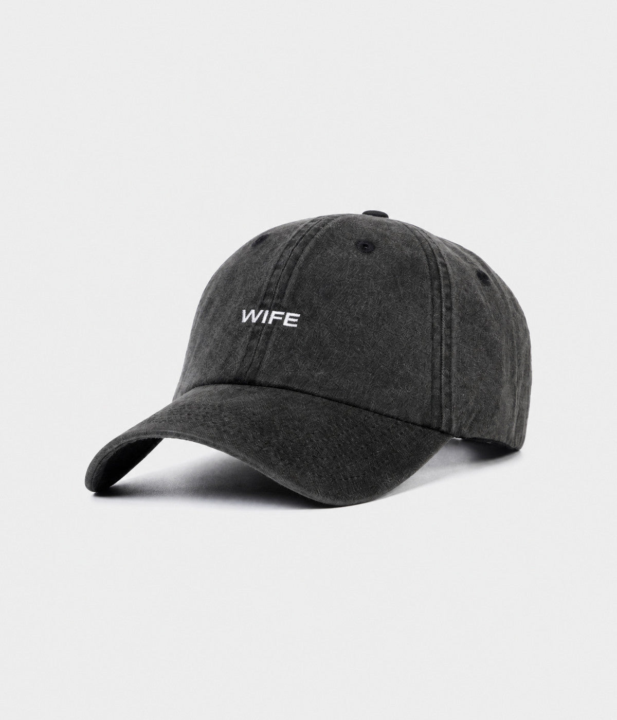 Washed Cotton Baseball Cap in Black – view 3