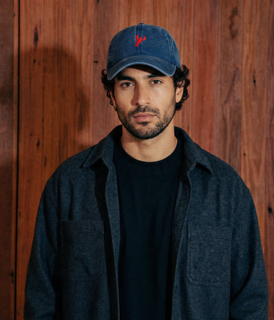 Lobster Men's Embroidered Washed Cotton Baseball Cap – view 2