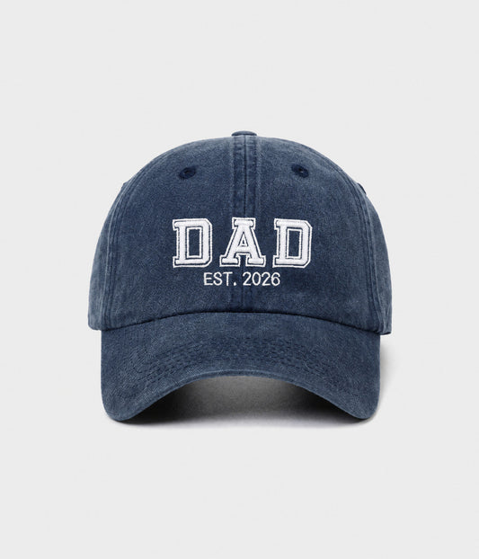 Dad Est 2026 Men's Embroidered Washed Cotton Baseball Cap – view 1