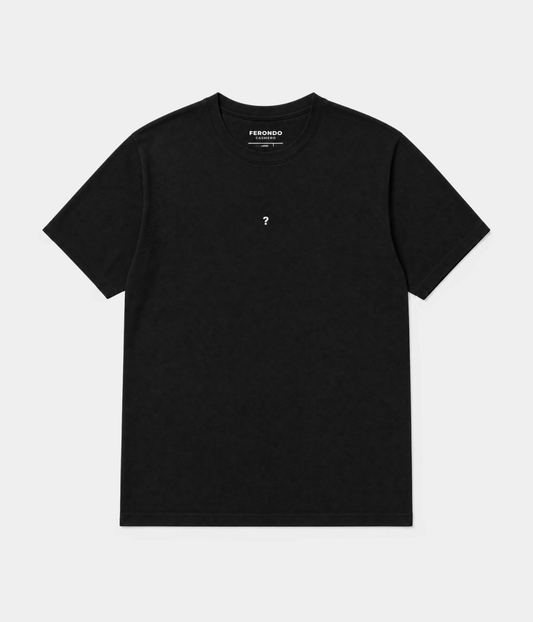 Question Mark Men's Embroidered T-Shirt – 100% Cotton, Minimal Question Mark Motif, Regular Fit
