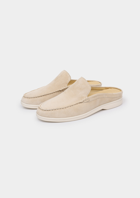 Marina Men's Suede Slipper Loafers in Ivory – view 1
