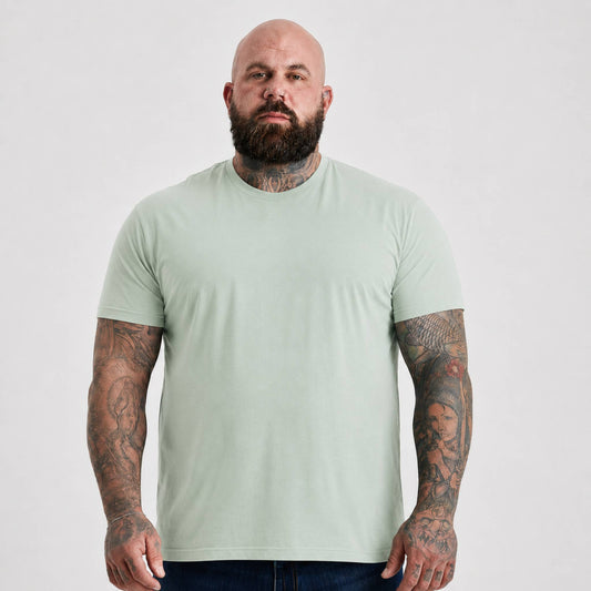 Men's Cotton Blend Jersey Crew Neck T-Shirt – Soft Lightweight Feel, Fitted Cut, Tagless Neck | Iceberg Green