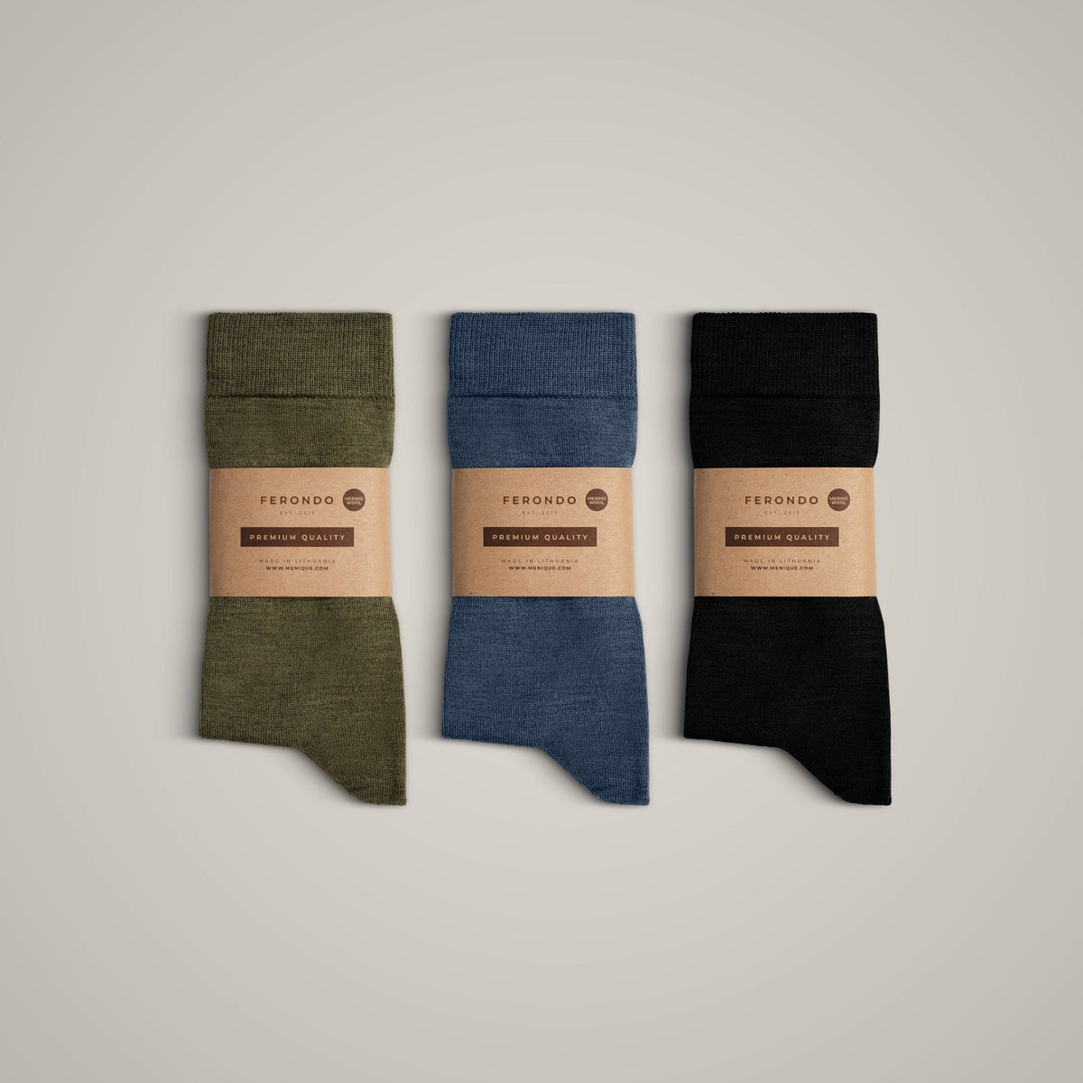 Men's Merino Wool Crew Socks – Breathable, Odour-Resistant Knit with Easy-Care Machine Washable Finish