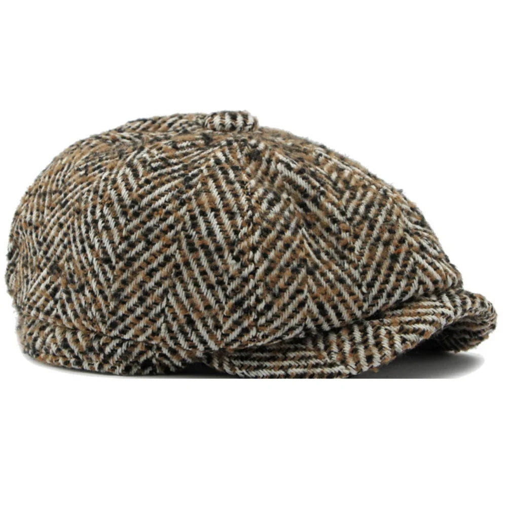 Manhattan Men's Herringbone Cotton Newsboy Cap – view 5