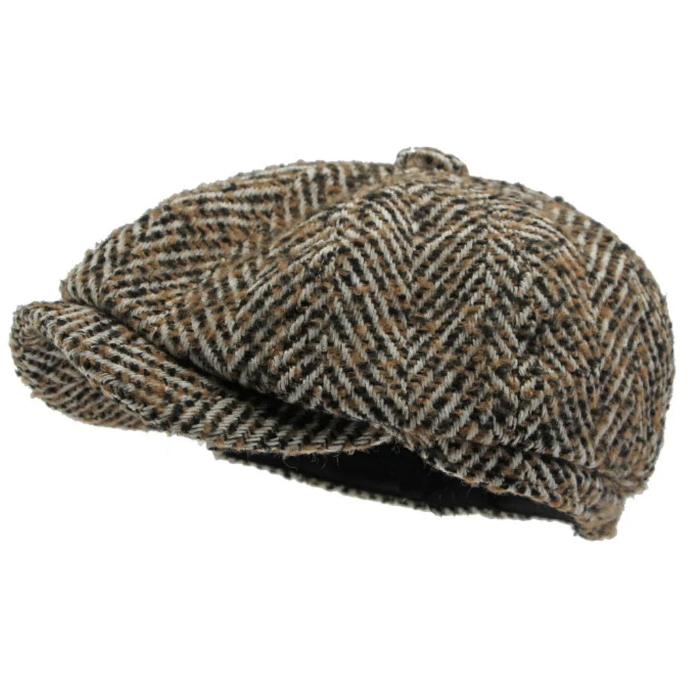 Manhattan Men's Herringbone Cotton Newsboy Cap – view 1