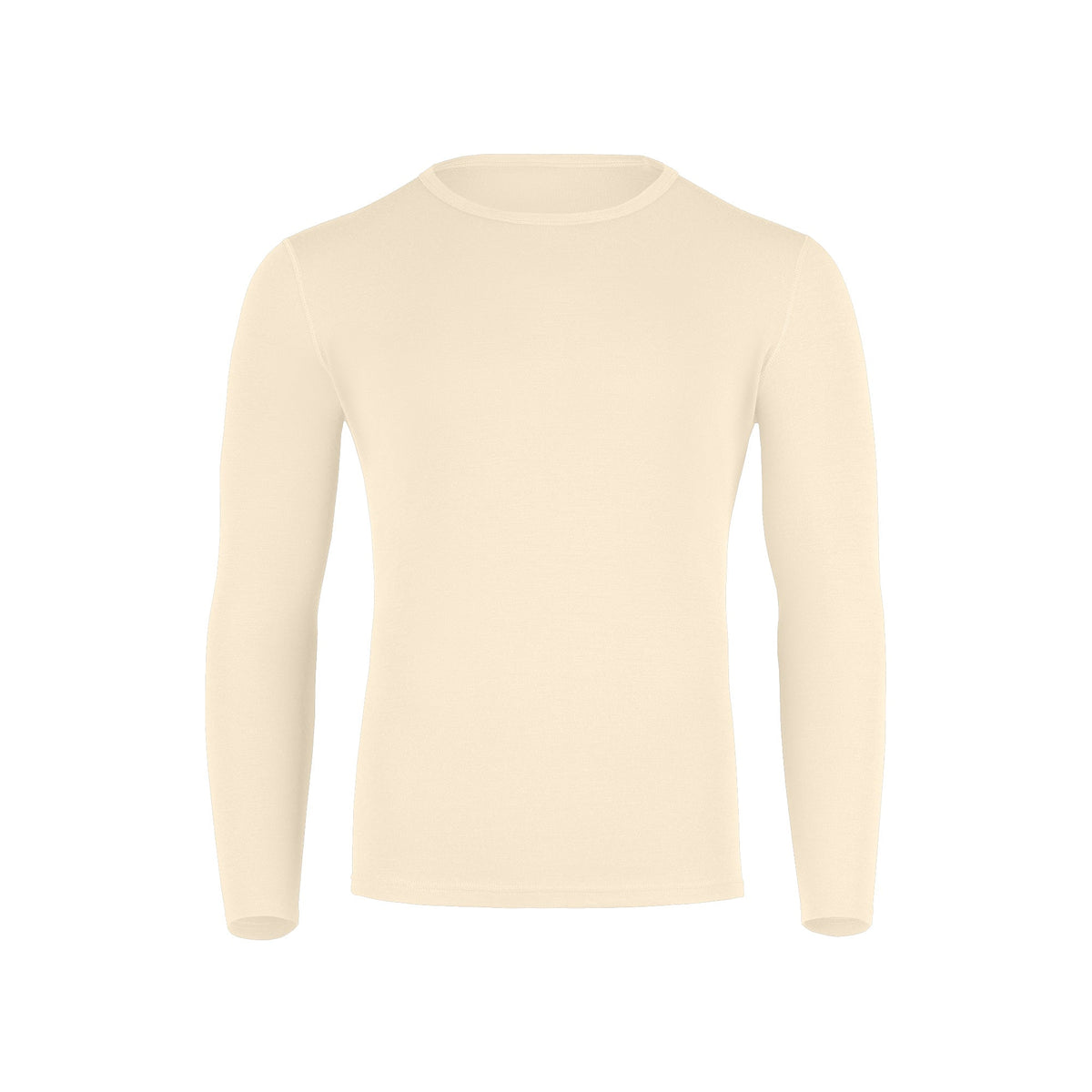 Men's Merino Wool Thermal Long Sleeve Crew in Natural – view 2