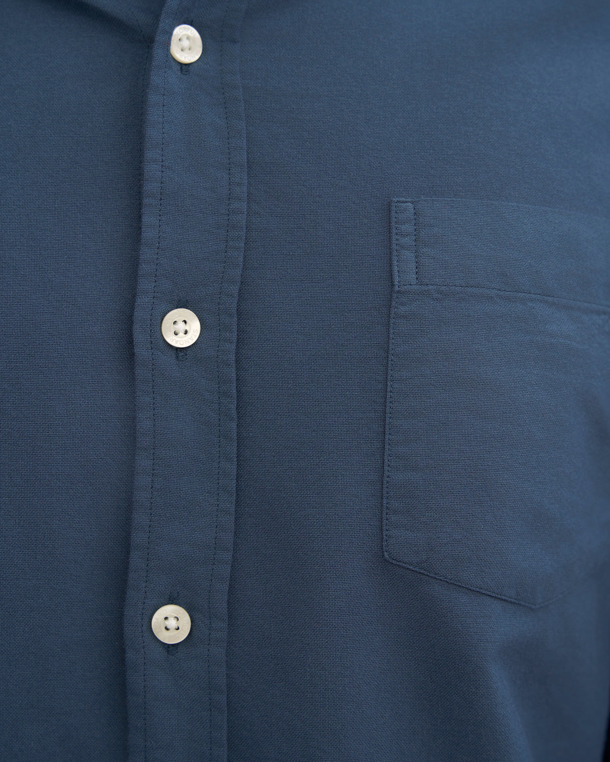 Men's Organic Cotton Oxford Shirt – Button-Down Collar, Slim Fit with Chest Pocket | Petrol Blue