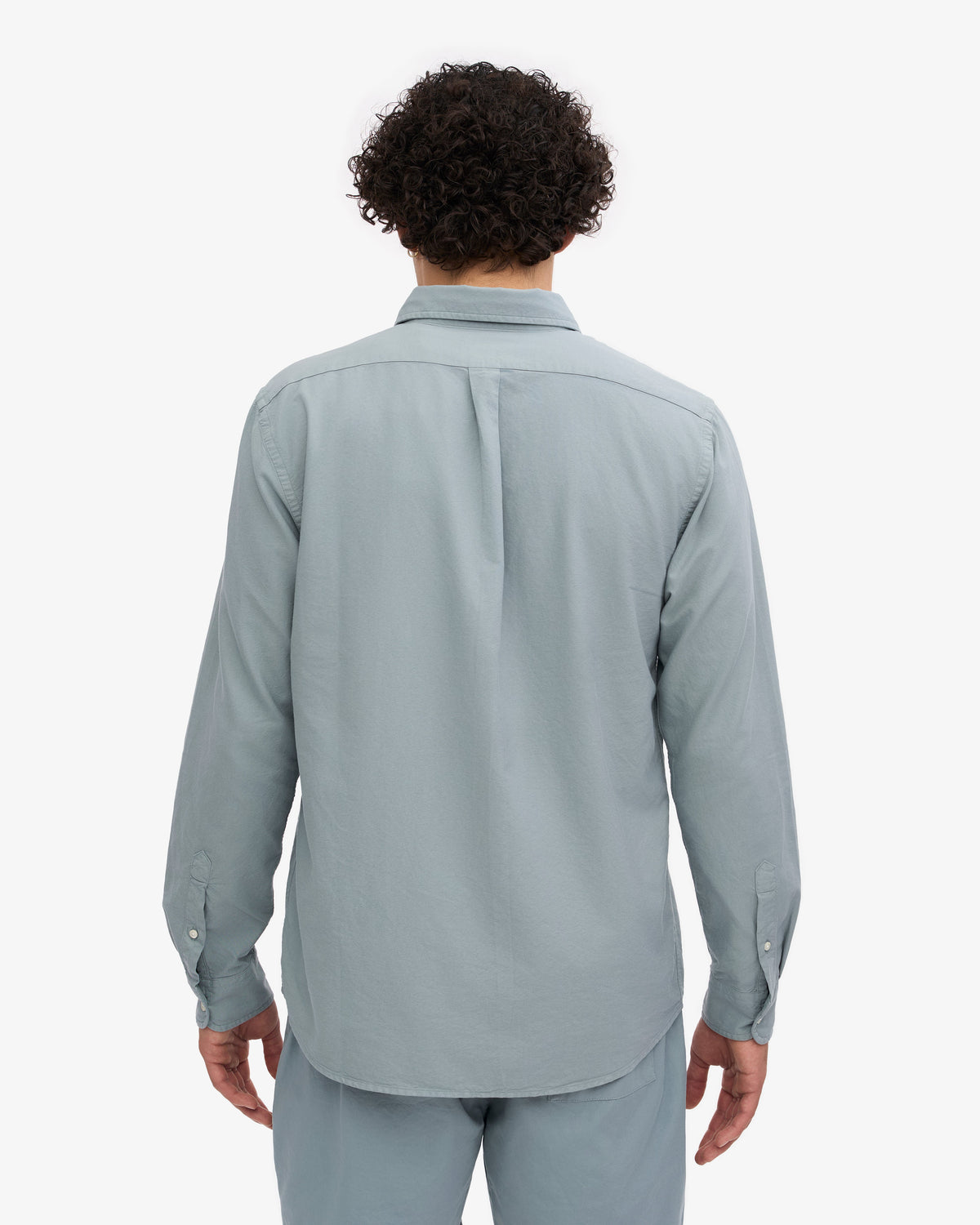 Men's Organic Cotton Oxford Shirt – Button-Down Collar, Slim Fit with Chest Pocket | Steel Blue