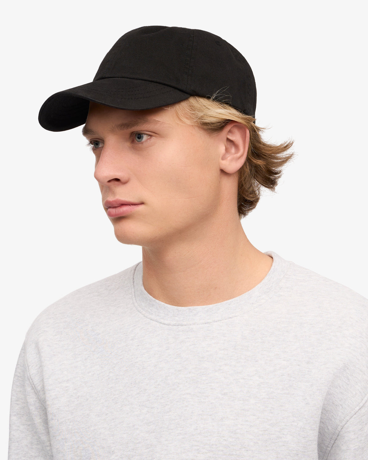 Men's Organic Cotton Baseball Cap in Deep Black – view 2