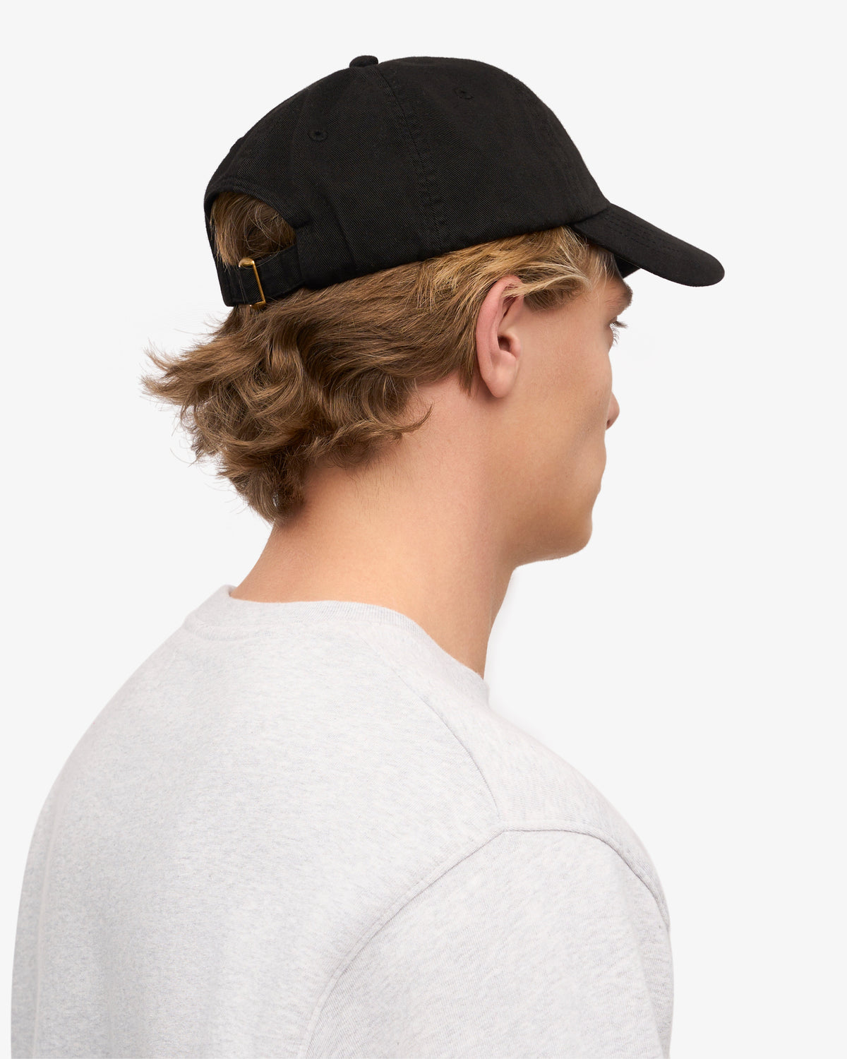 Men's Organic Cotton Baseball Cap in Deep Black – view 3