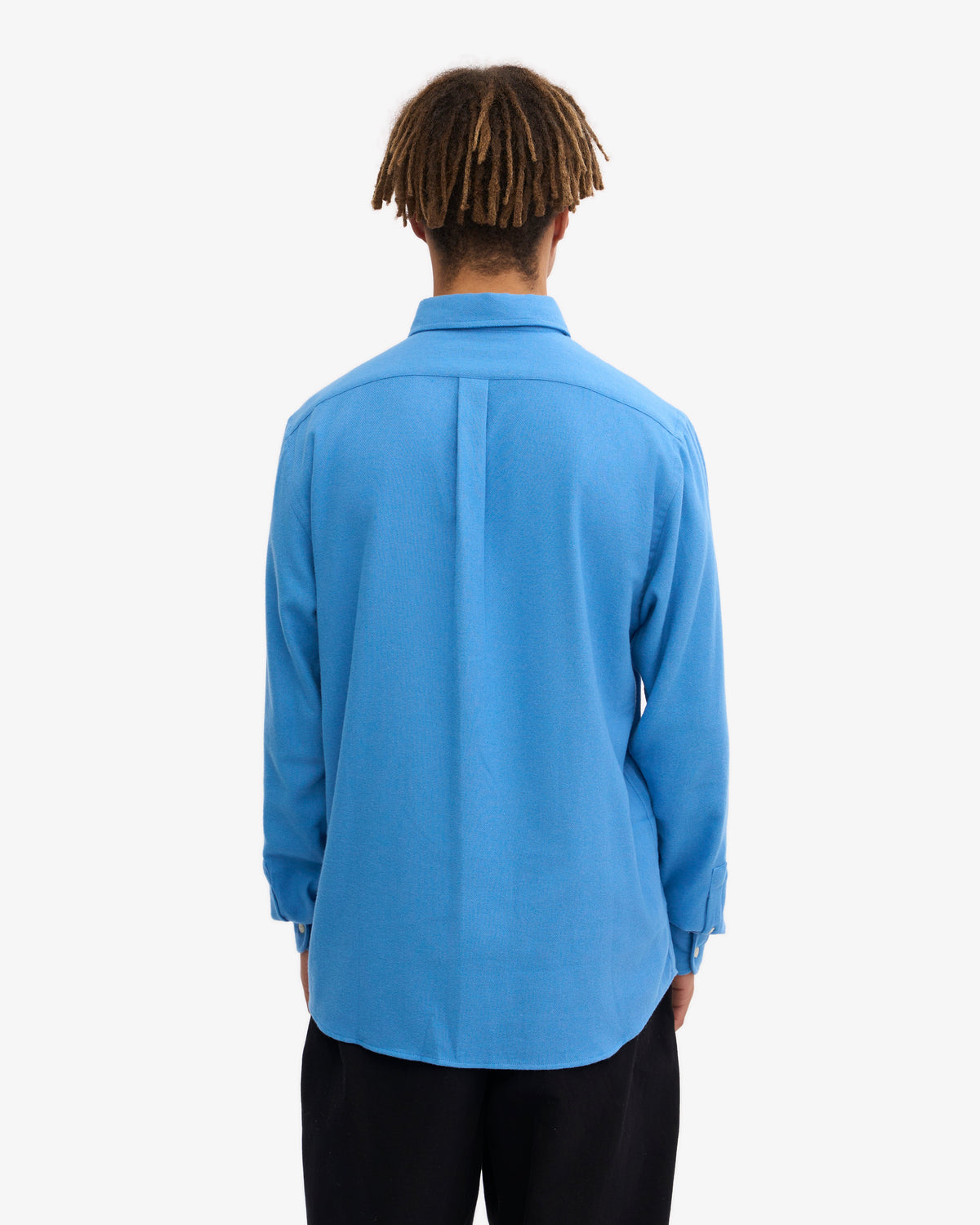 Men's Organic Cotton Flannel Shirt in Pacific Blue – view 4