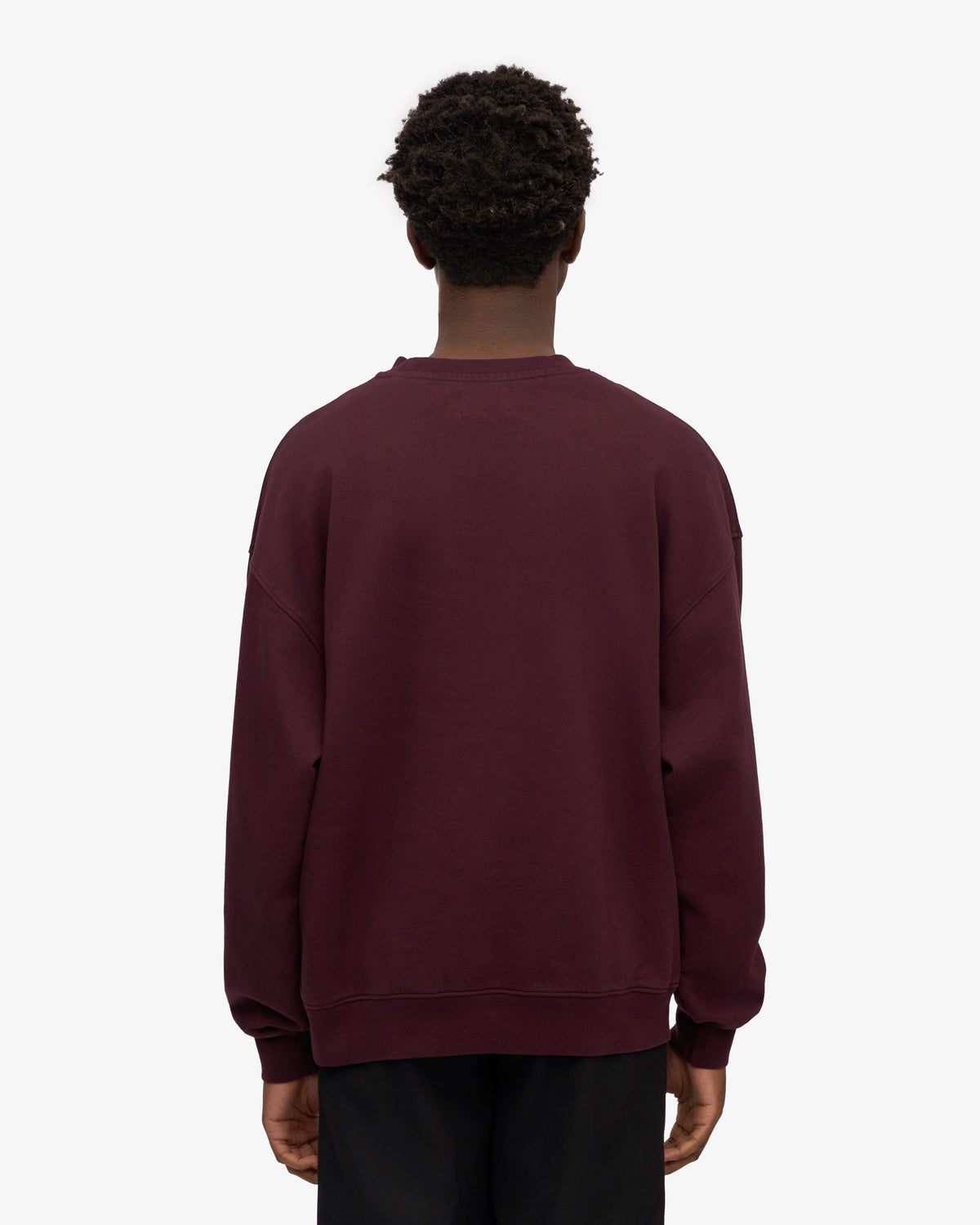 Men's Organic Cotton Oversized Crewneck Sweatsuit in Oxblood Red – view 4