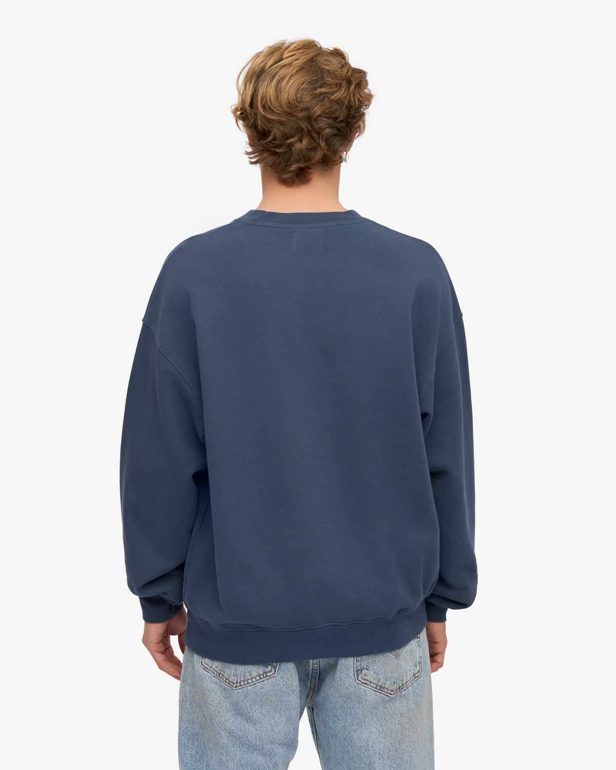 Men's Organic Cotton Oversized Crewneck Sweatsuit in Petrol Blue – view 4