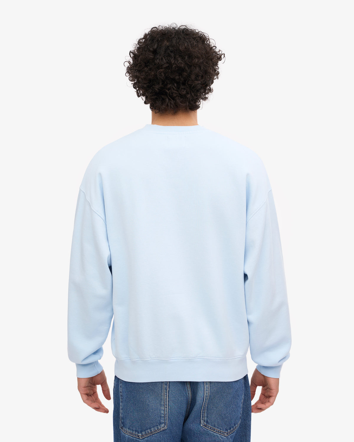 Men's Organic Cotton Oversized Crewneck Jumper in Polar Blue – view 4
