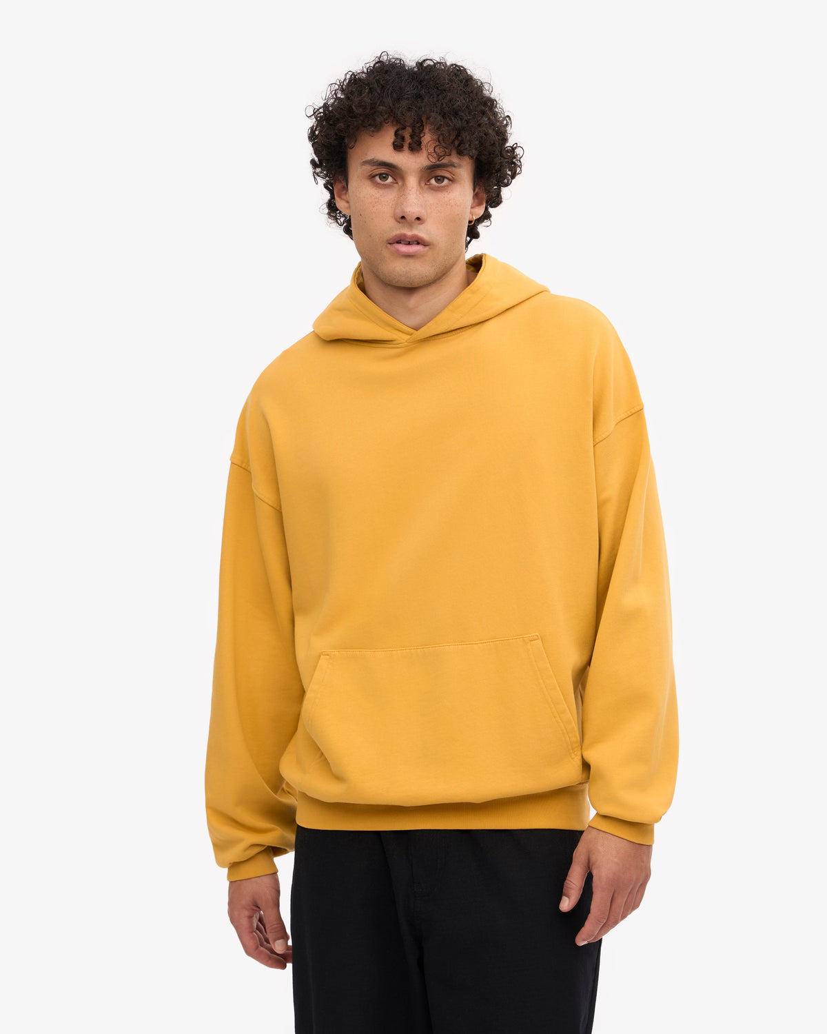 Men's Organic Cotton Oversized Hoodie in Burned Yellow – view 2
