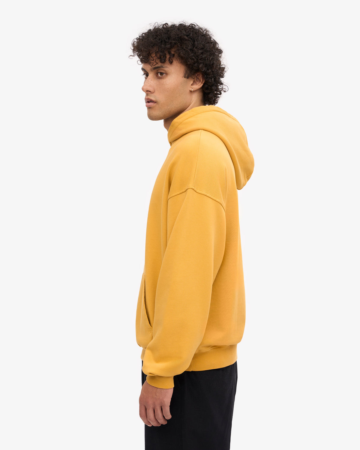Men's Organic Cotton Oversized Hoodie in Burned Yellow – view 3